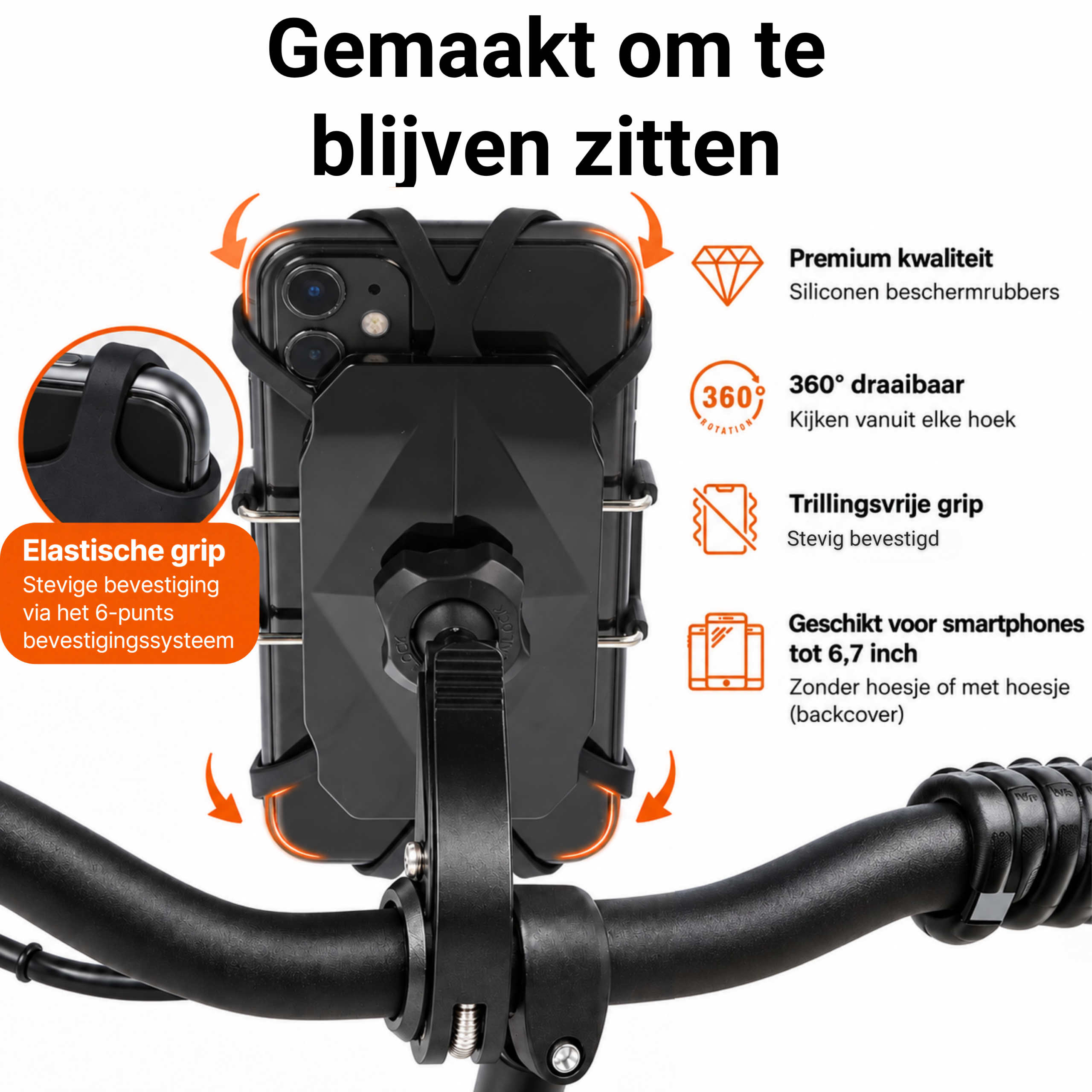 MANOS LIBRES - Model E Pro | Spiegel- en Stuurbevestiging - Afbeelding 3