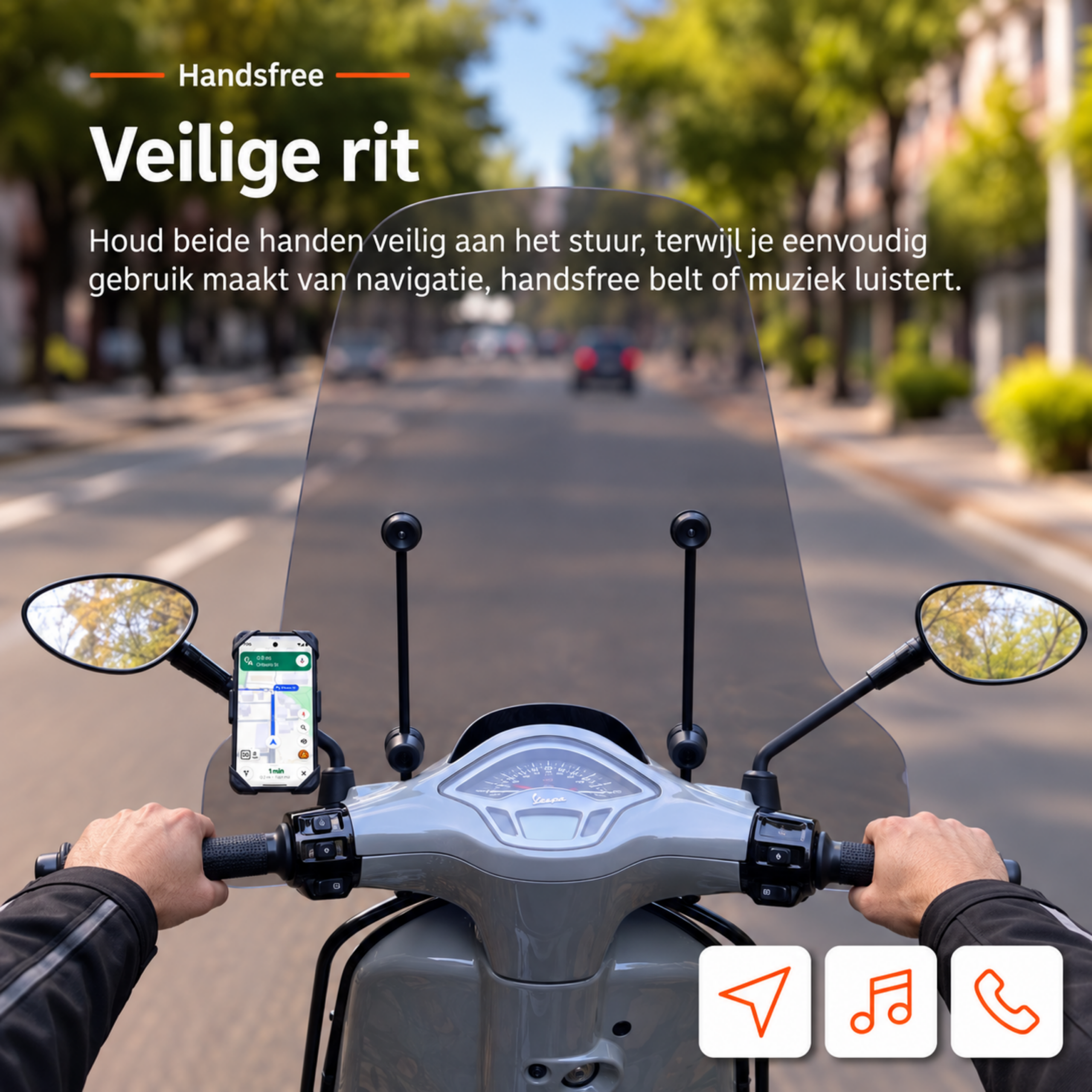 MANOS LIBRES - Model E Pro | Spiegel- en Stuurbevestiging - Afbeelding 2