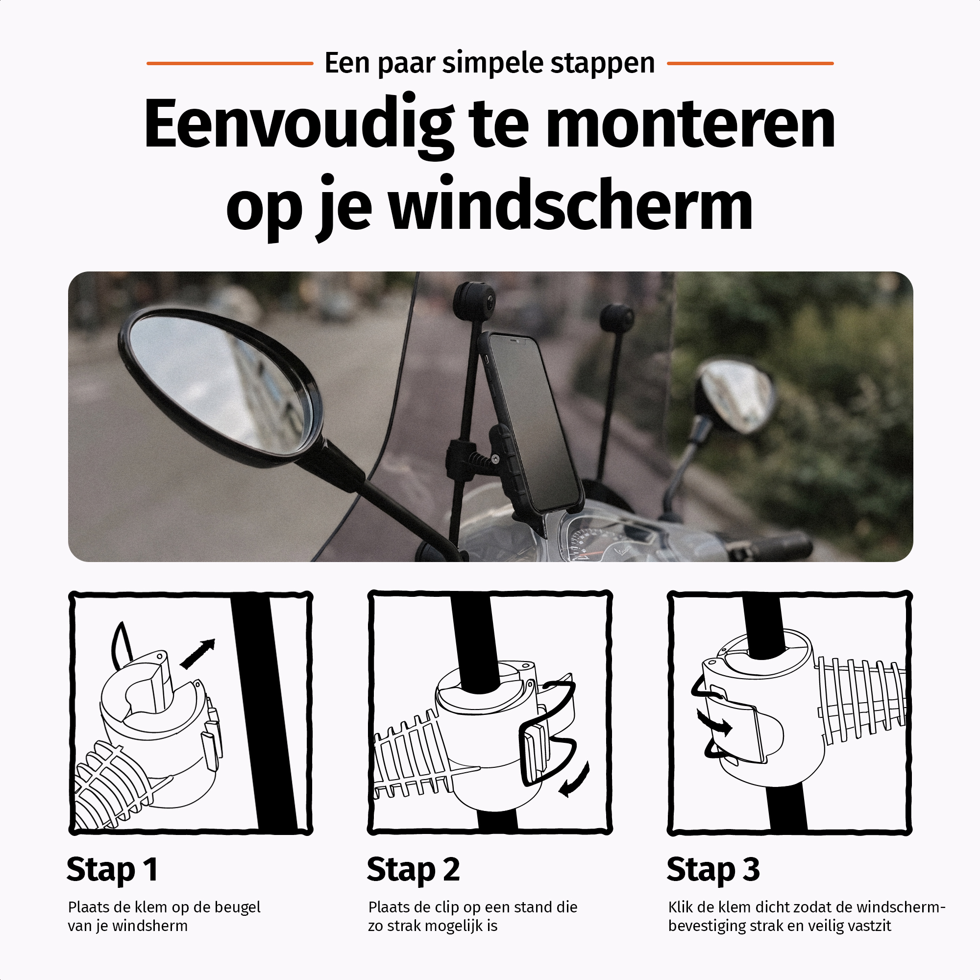 MANOS LIBRES - Model M | Windscherm- & Stuurbevestiging - Afbeelding 10