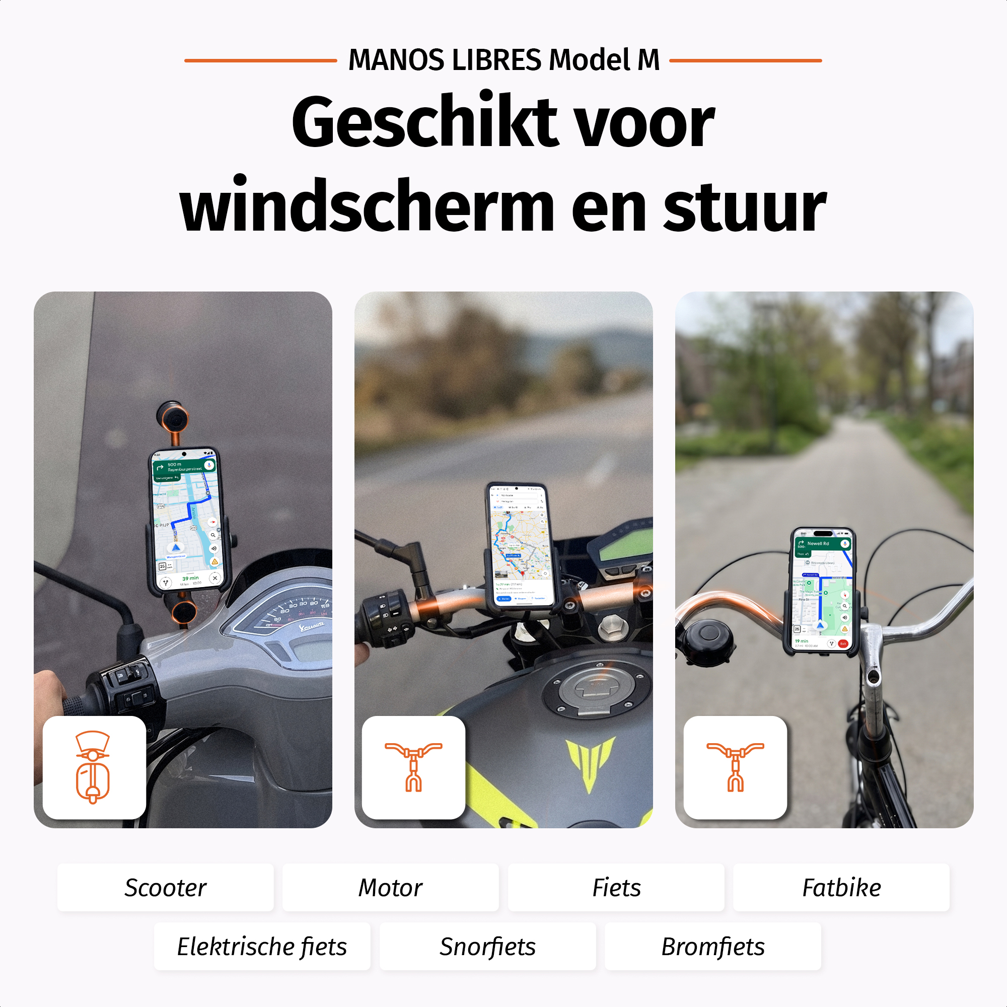 MANOS LIBRES - Model M | Windscherm- & Stuurbevestiging - Afbeelding 3