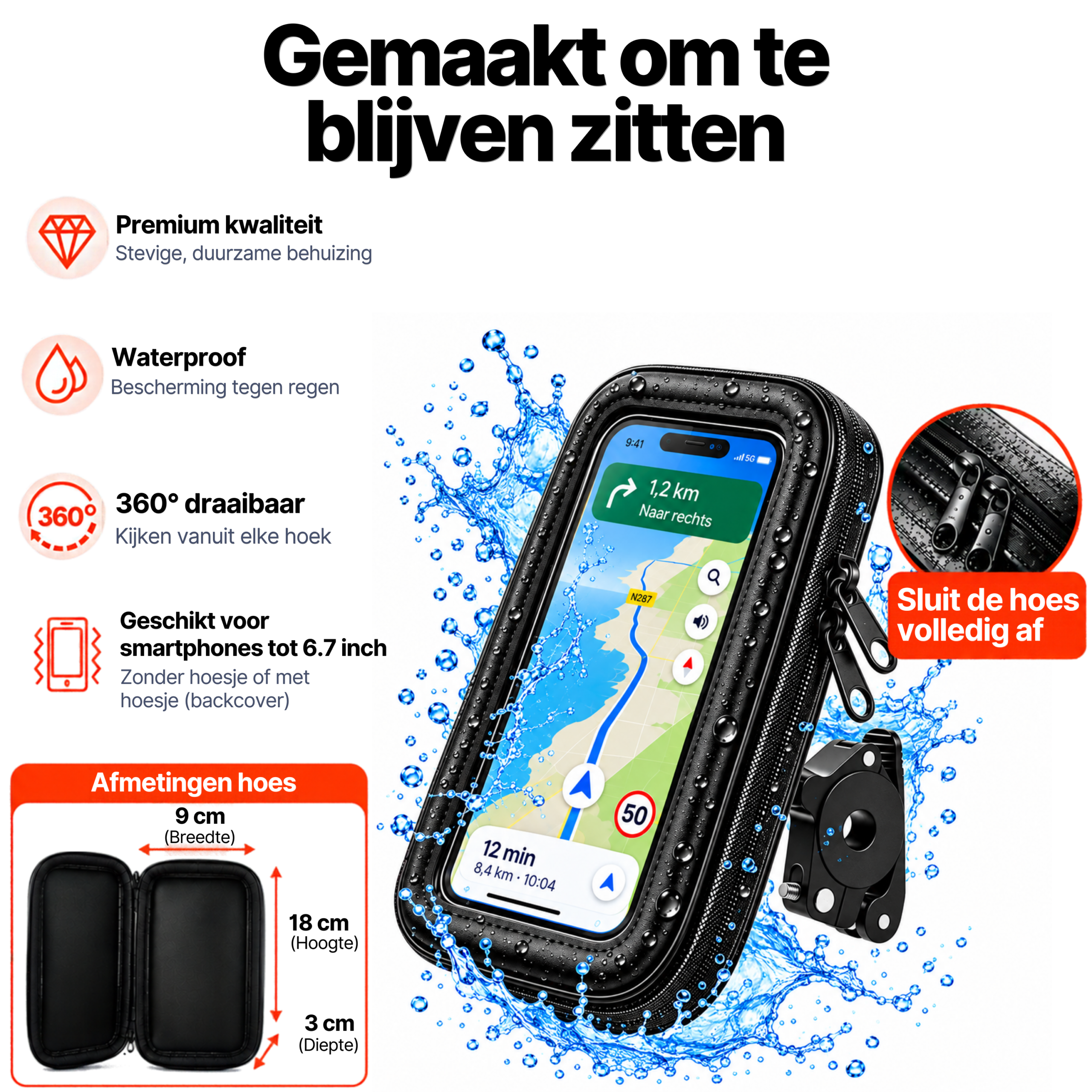 MANOS LIBRES - Model W | Spiegel- & Stuurbevestiging - Afbeelding 3