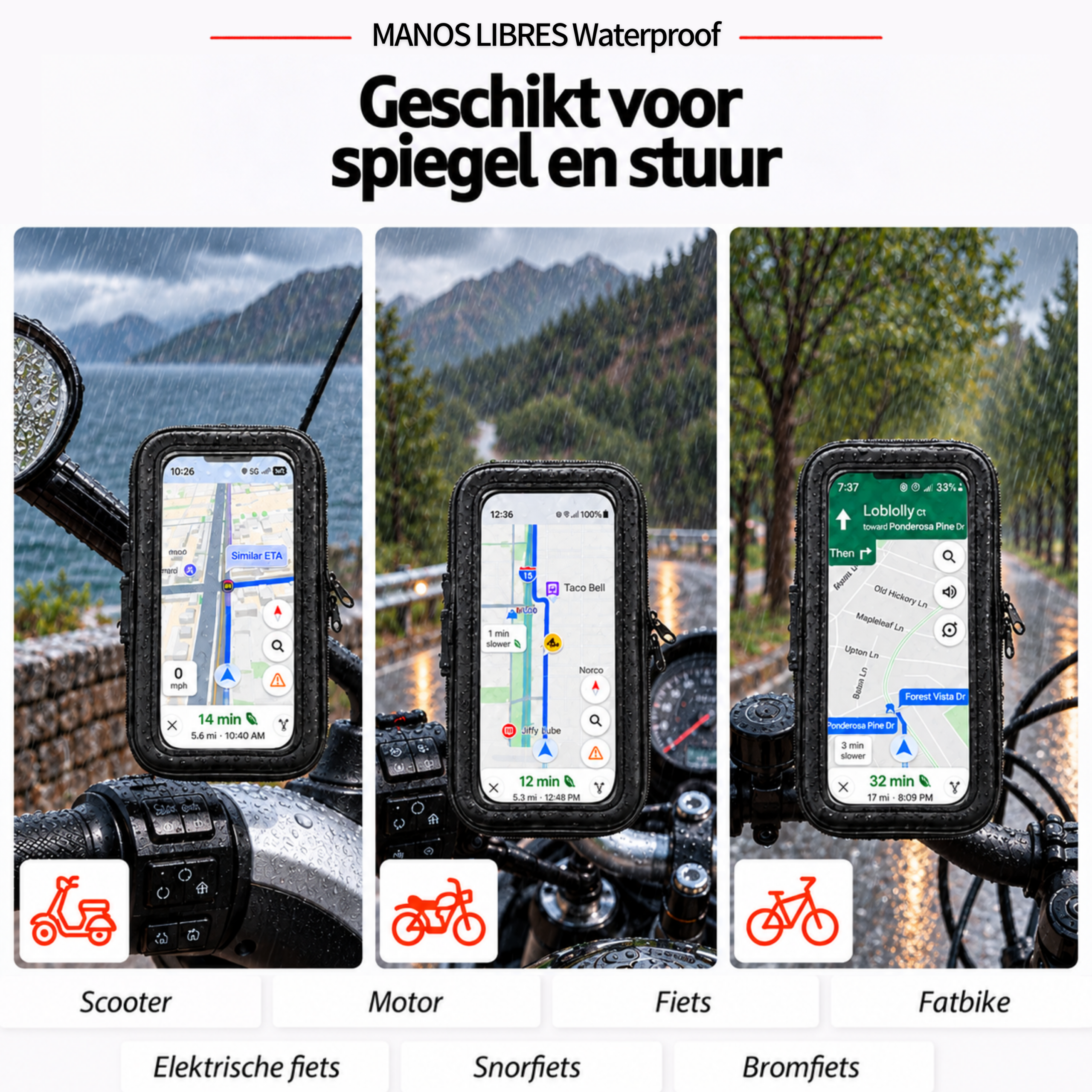 MANOS LIBRES - Model W | Spiegel- & Stuurbevestiging - Afbeelding 4