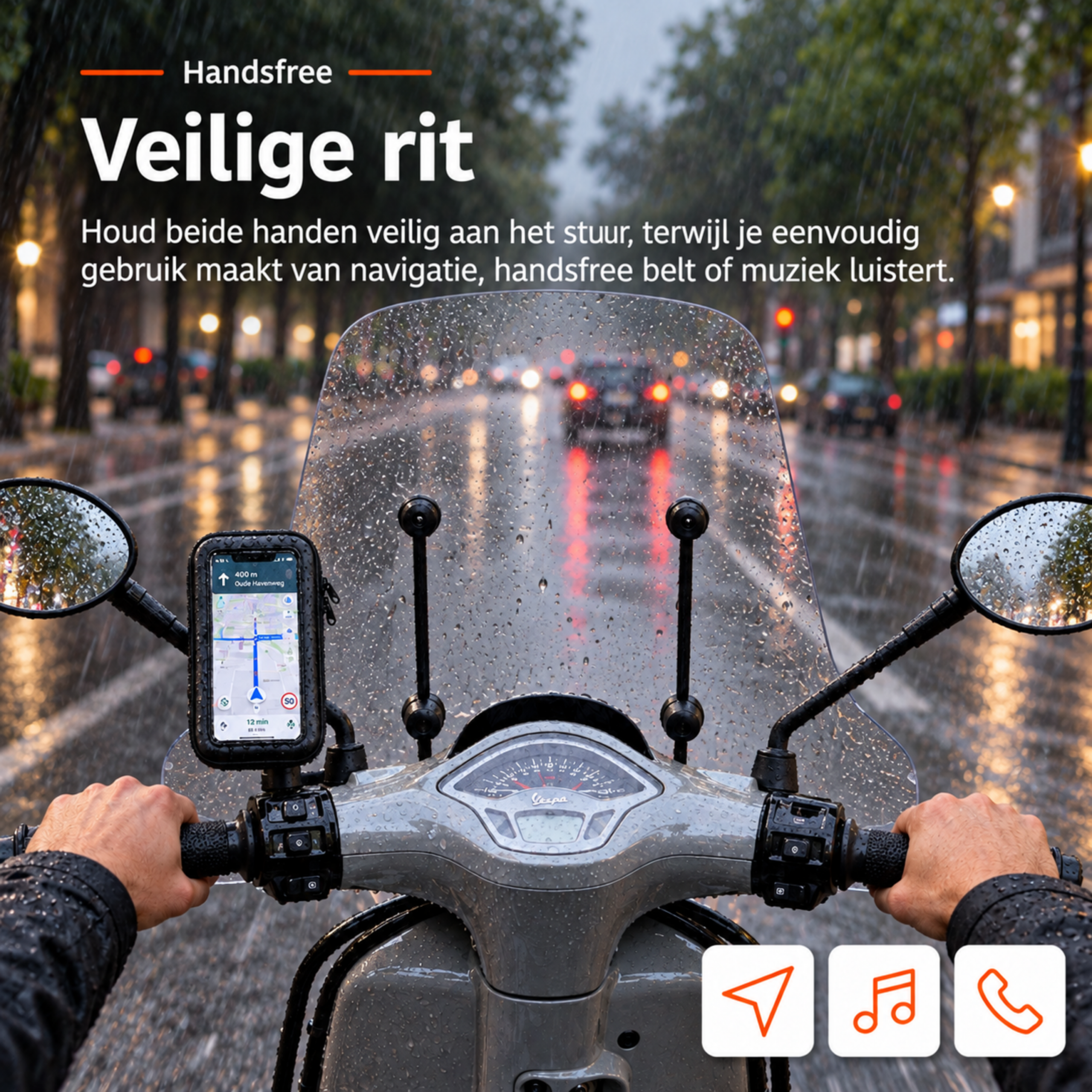 MANOS LIBRES - Model W | Spiegel- & Stuurbevestiging - Afbeelding 2